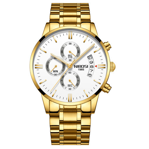 Waterproof Full Steel Quartz Gold watch