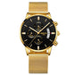 Waterproof Full Steel Quartz Gold watch