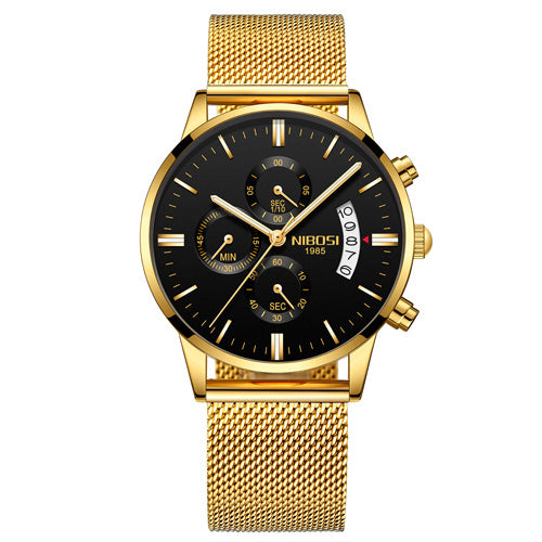 Waterproof Full Steel Quartz Gold watch